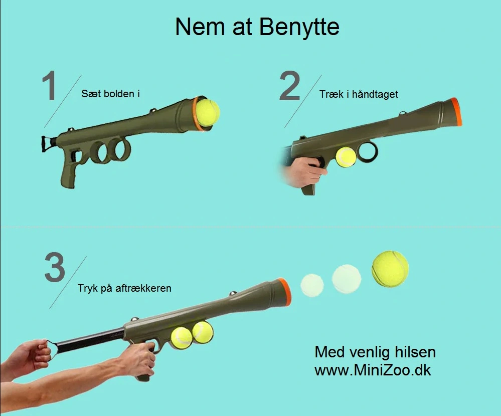 Pawise Boldgevær til tennisbolde - sjovt hundelegetøj til apport